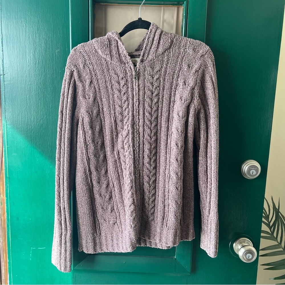 Sonoma Heathered brown Zip-Up Sweater